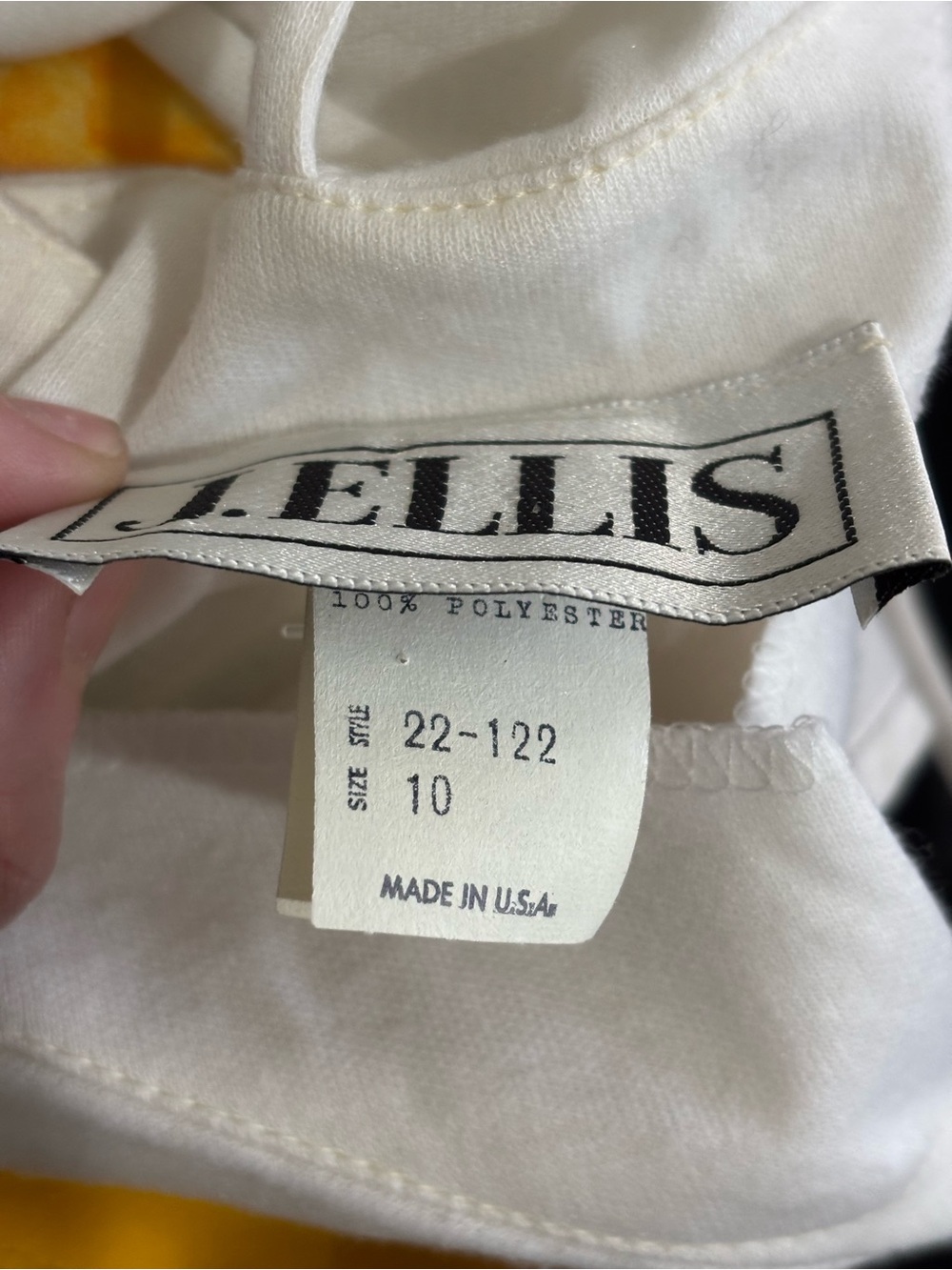 J. Ellis Vintage White Maxi Dress with Yellow Floral Print and Belt Size 10 - Picture 14 of 14